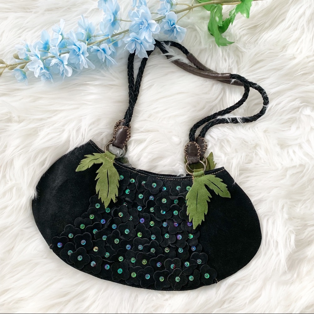 Boho chic suede purse